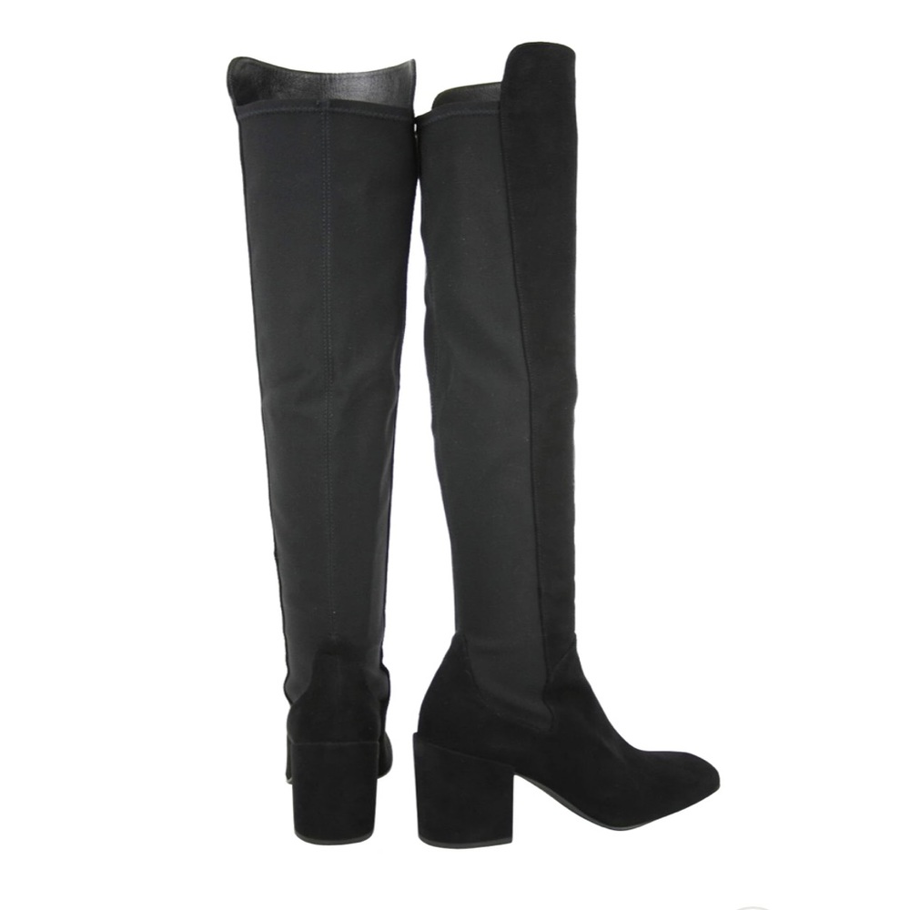 Stuart Weitzman Halftime Stretch-Crepe Black Sued… - image 2